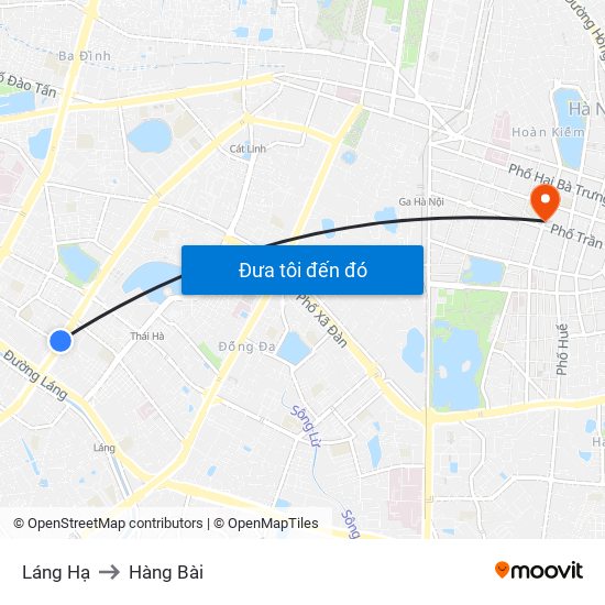 Láng Hạ to Hàng Bài map