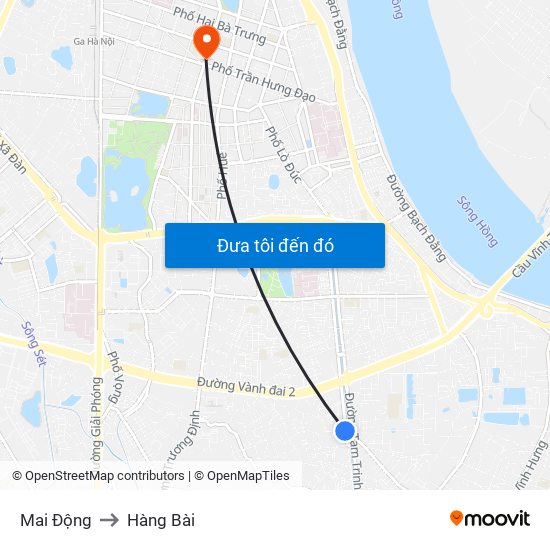 Mai Động to Hàng Bài map