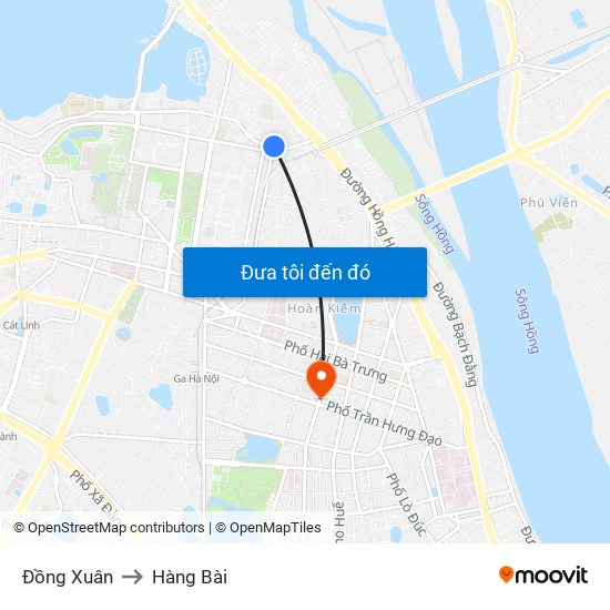 Đồng Xuân to Hàng Bài map