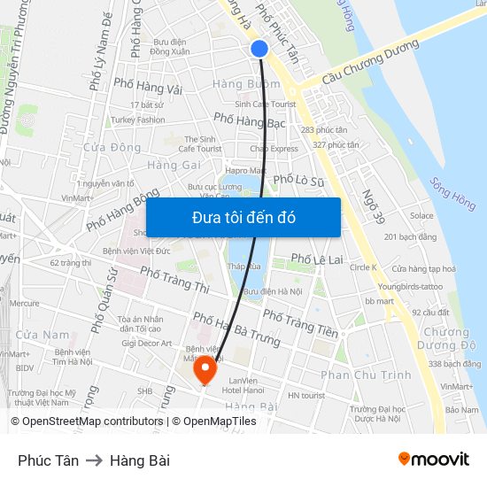 Phúc Tân to Hàng Bài map