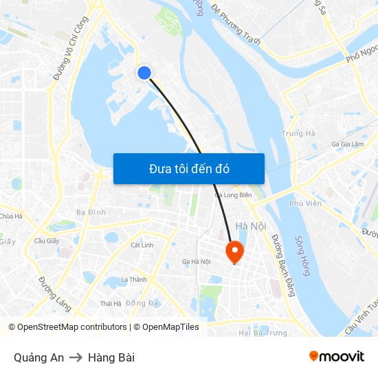 Quảng An to Hàng Bài map
