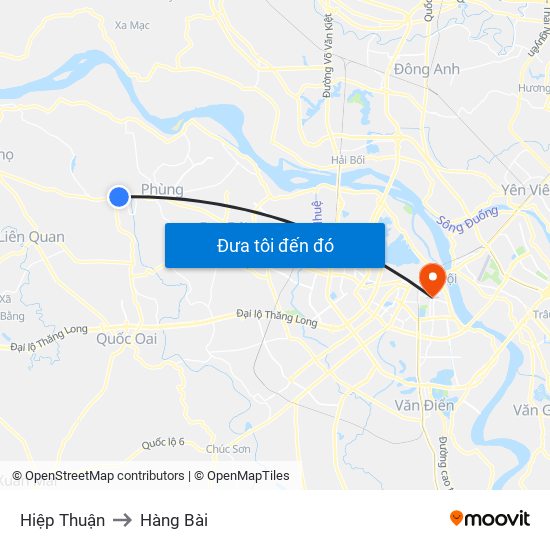 Hiệp Thuận to Hàng Bài map