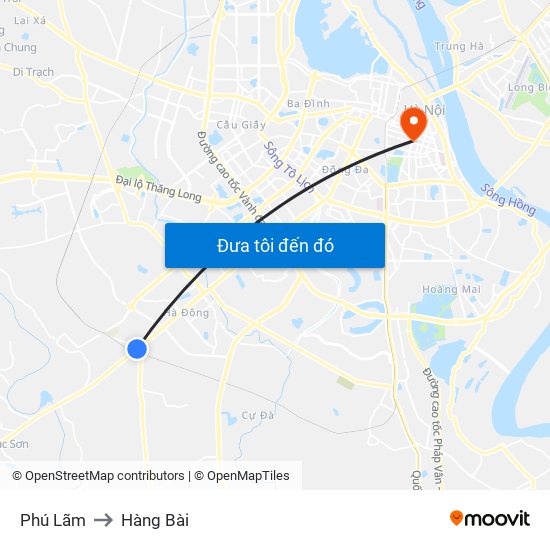 Phú Lãm to Hàng Bài map