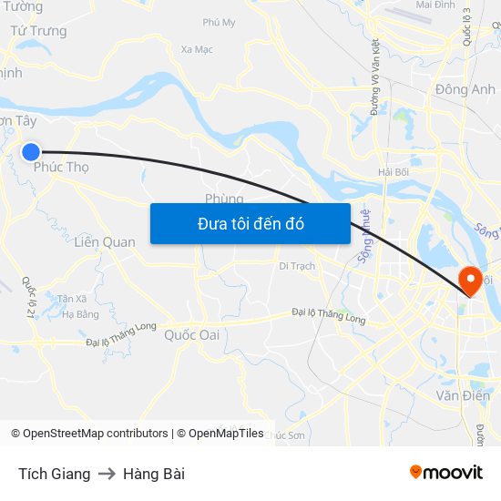 Tích Giang to Hàng Bài map