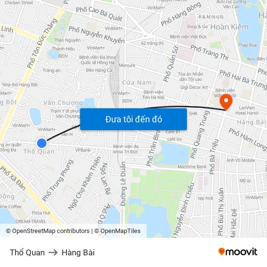 Thổ Quan to Hàng Bài map