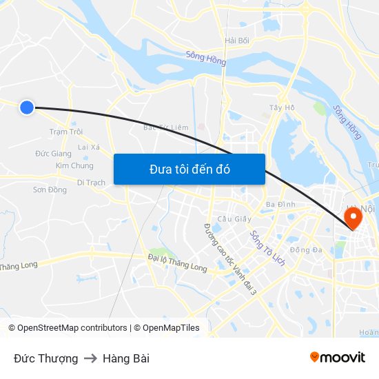 Đức Thượng to Hàng Bài map