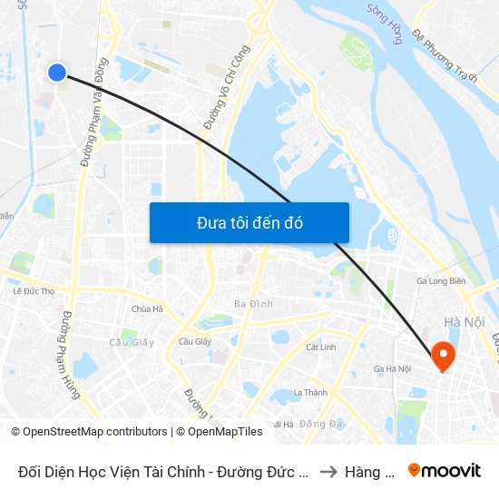 Đối Diện Học Viện Tài Chính - Đường Đức Thắng to Hàng Bài map