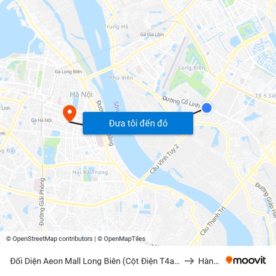 Đối Diện Aeon Mall Long Biên (Cột Điện T4a/2a-B Đường Cổ Linh) to Hàng Bài map