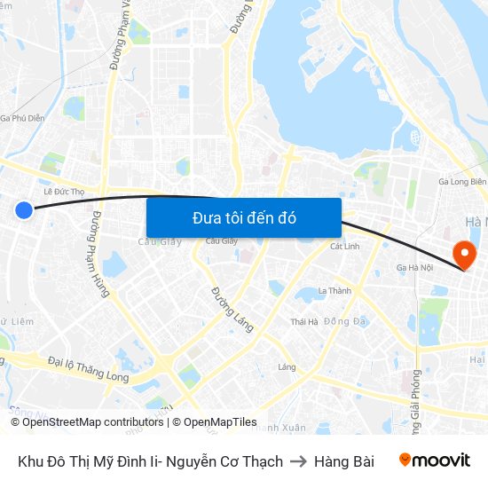 Khu Đô Thị Mỹ Đình Ii- Nguyễn Cơ Thạch to Hàng Bài map