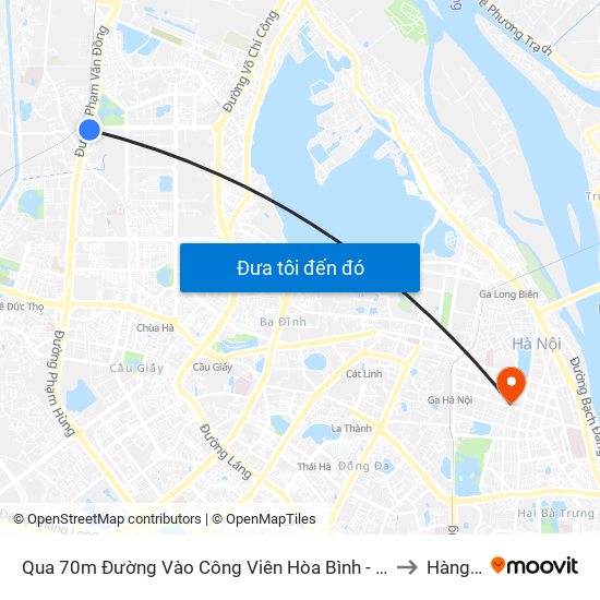 Qua 70m Đường Vào Công Viên Hòa Bình - Phạm Văn Đồng to Hàng Bài map