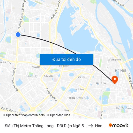 Siêu Thị Metro Thăng Long - Đối Diện Ngõ 599 Phạm Văn Đồng to Hàng Bài map