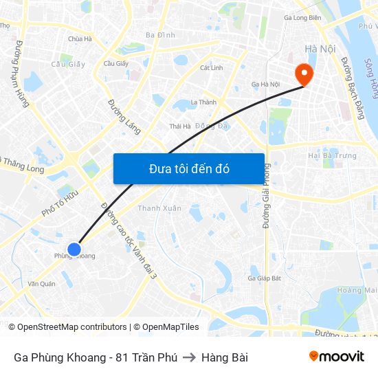 Ga Phùng Khoang - 81 Trần Phú to Hàng Bài map