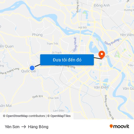 Yên Sơn to Hàng Bông map
