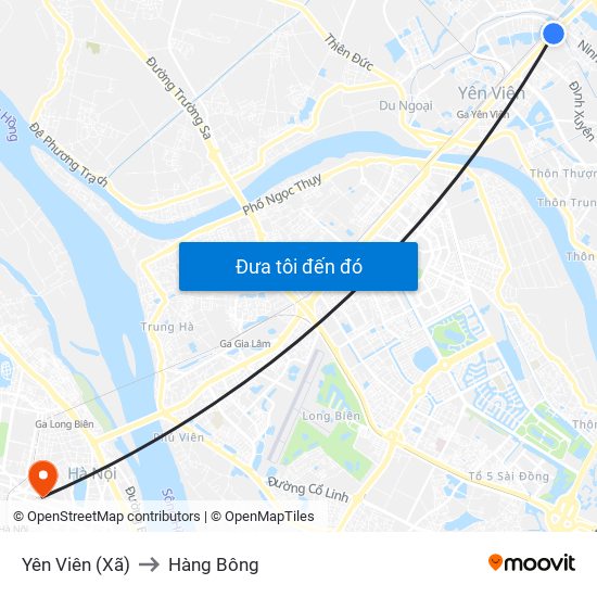 Yên Viên (Xã) to Hàng Bông map