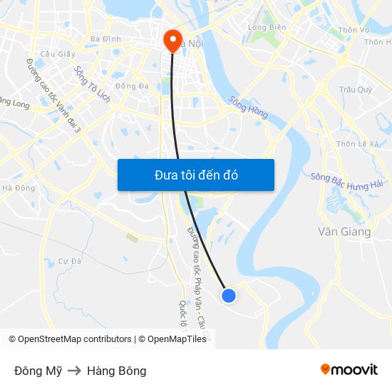 Đông Mỹ to Hàng Bông map