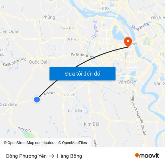 Đông Phương Yên to Hàng Bông map