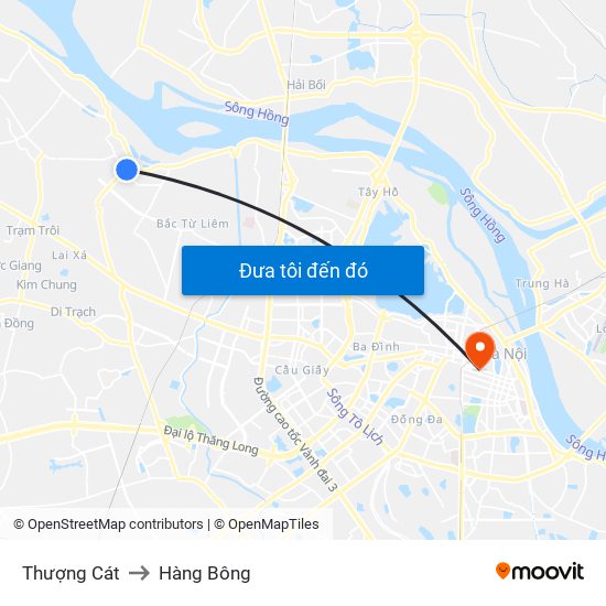 Thượng Cát to Hàng Bông map