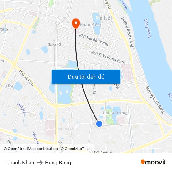 Thanh Nhàn to Hàng Bông map