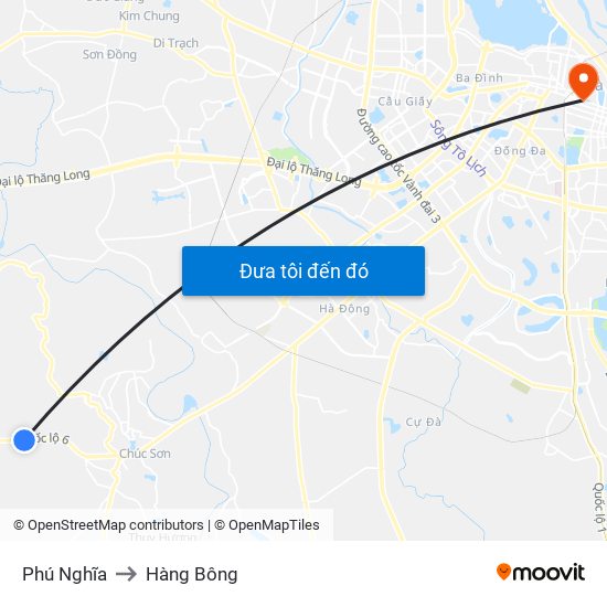 Phú Nghĩa to Hàng Bông map