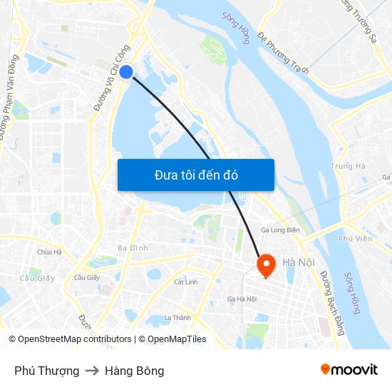 Phú Thượng to Hàng Bông map