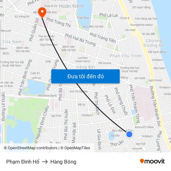 Phạm Đình Hổ to Hàng Bông map