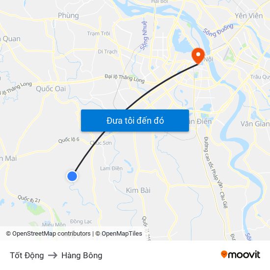 Tốt Động to Hàng Bông map