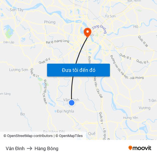 Vân Đình to Hàng Bông map