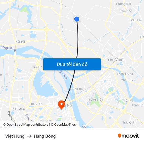 Việt Hùng to Hàng Bông map