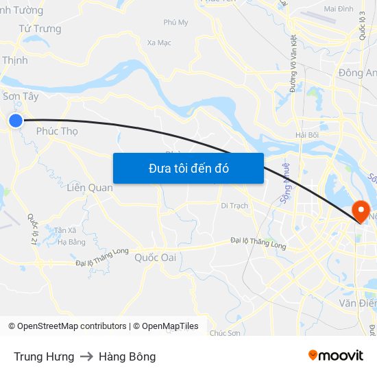 Trung Hưng to Hàng Bông map