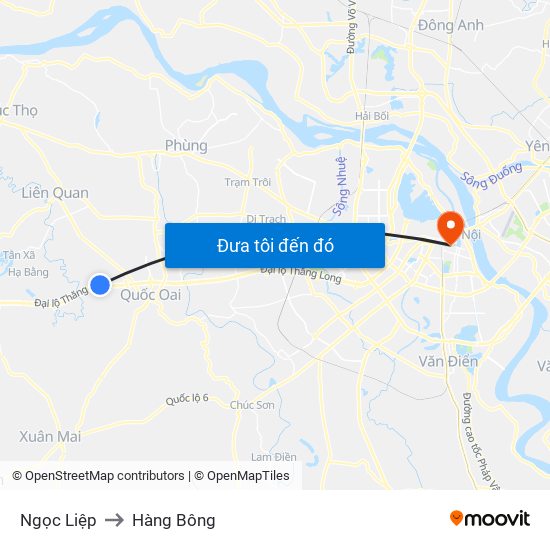 Ngọc Liệp to Hàng Bông map