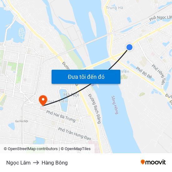 Ngọc Lâm to Hàng Bông map