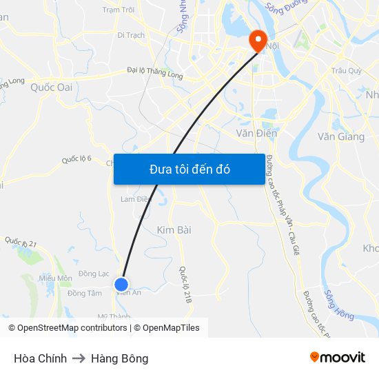 Hòa Chính to Hàng Bông map