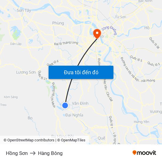 Hồng Sơn to Hàng Bông map