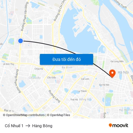 Cổ Nhuế 1 to Hàng Bông map