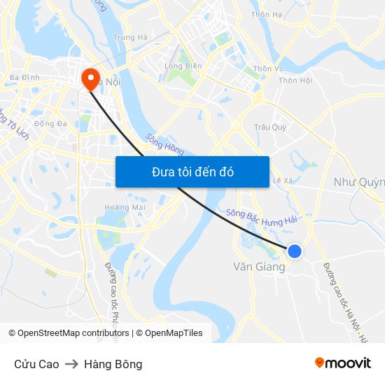 Cửu Cao to Hàng Bông map