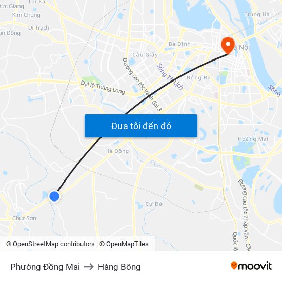 Phường Đồng Mai to Hàng Bông map
