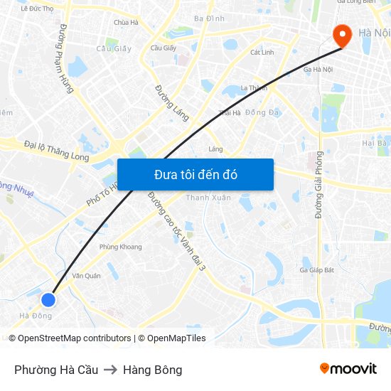 Phường Hà Cầu to Hàng Bông map