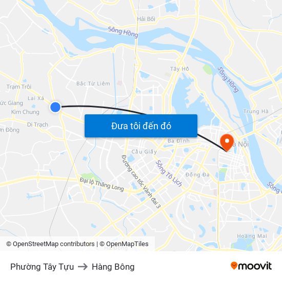 Phường Tây Tựu to Hàng Bông map