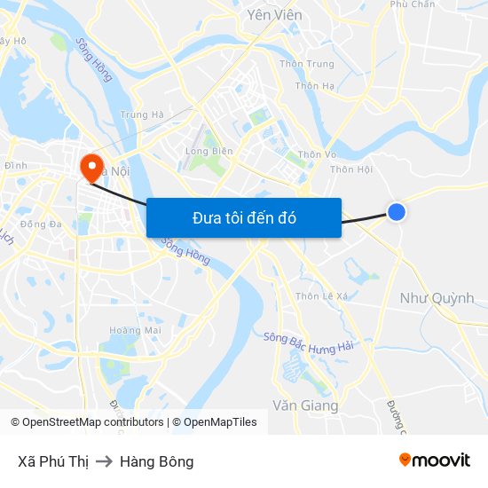 Xã Phú Thị to Hàng Bông map