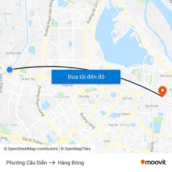 Phường Cầu Diễn to Hàng Bông map