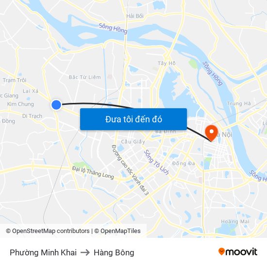 Phường Minh Khai to Hàng Bông map