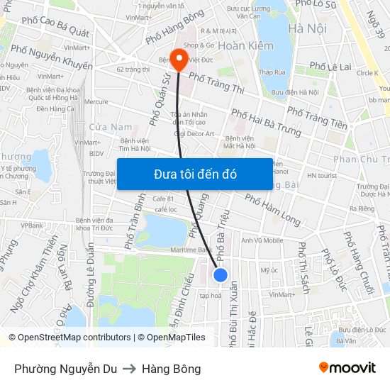 Phường Nguyễn Du to Hàng Bông map