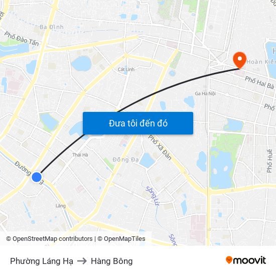 Phường Láng Hạ to Hàng Bông map