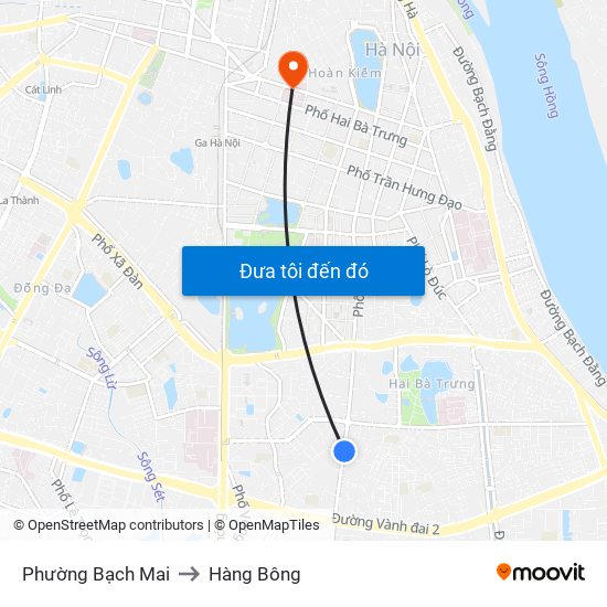 Phường Bạch Mai to Hàng Bông map