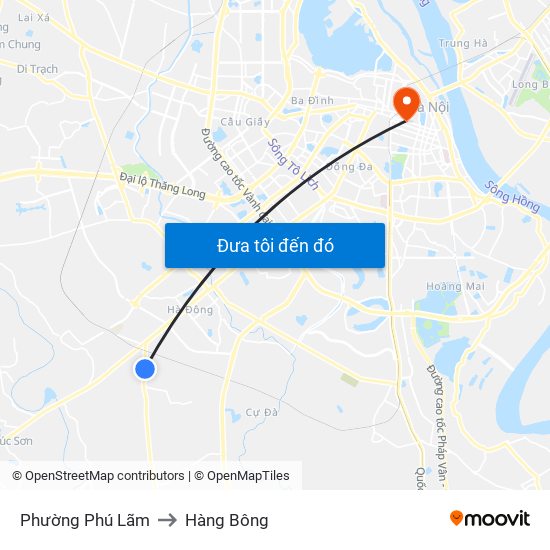 Phường Phú Lãm to Hàng Bông map