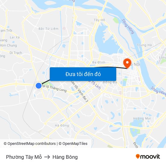 Phường Tây Mỗ to Hàng Bông map