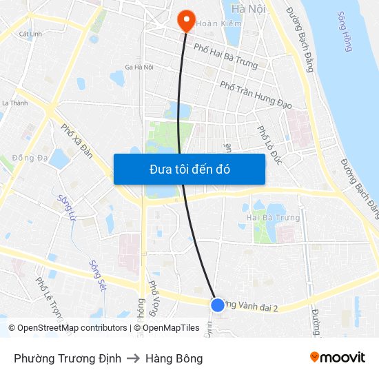 Phường Trương Định to Hàng Bông map