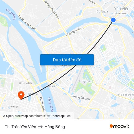 Thị Trấn Yên Viên to Hàng Bông map