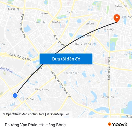 Phường Vạn Phúc to Hàng Bông map