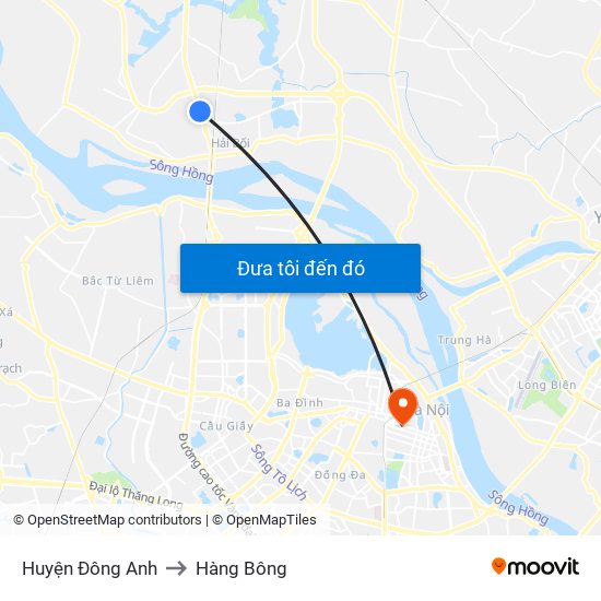 Huyện Đông Anh to Hàng Bông map